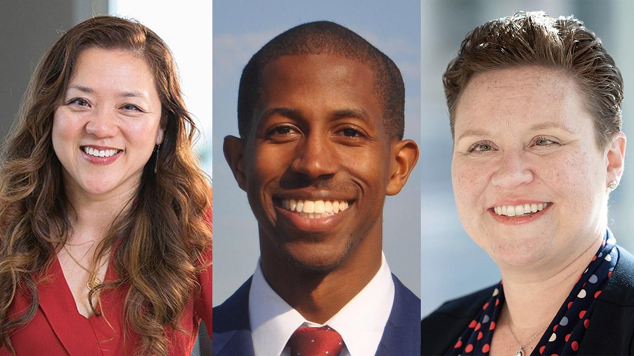 Three committee member headshots arranged horizontally